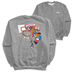 Basketball Crewneck Sweatshirt - Hoop Loops (Back Design) 