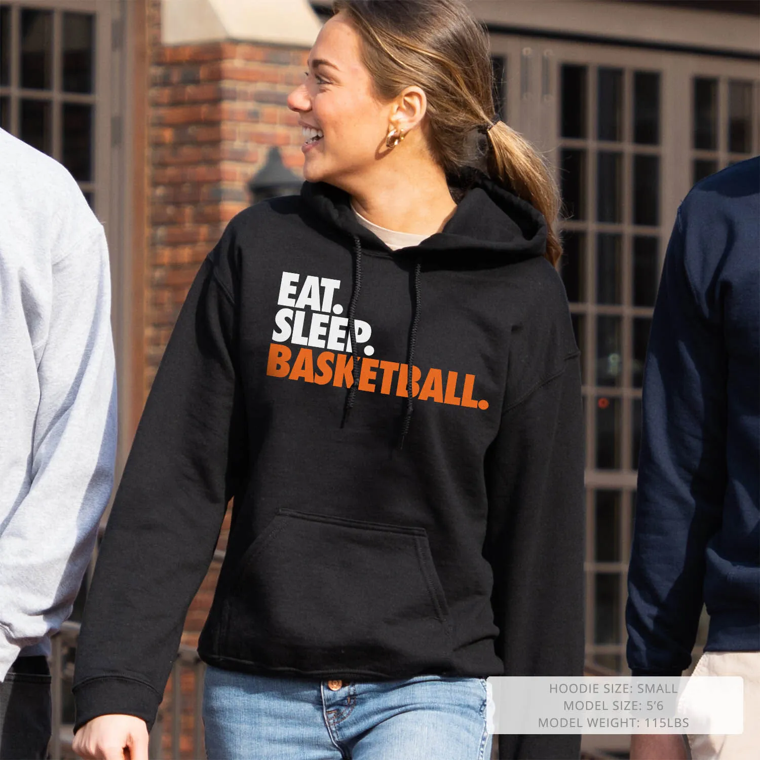 Basketball Hooded Sweatshirt - Eat. Sleep. Basketball. 