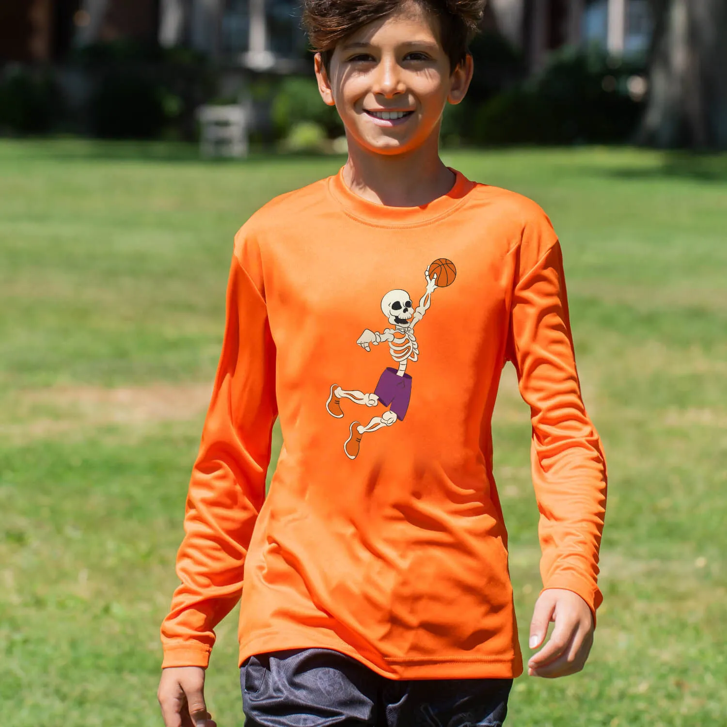 Basketball Long Sleeve Performance Tee - Bones Baller 