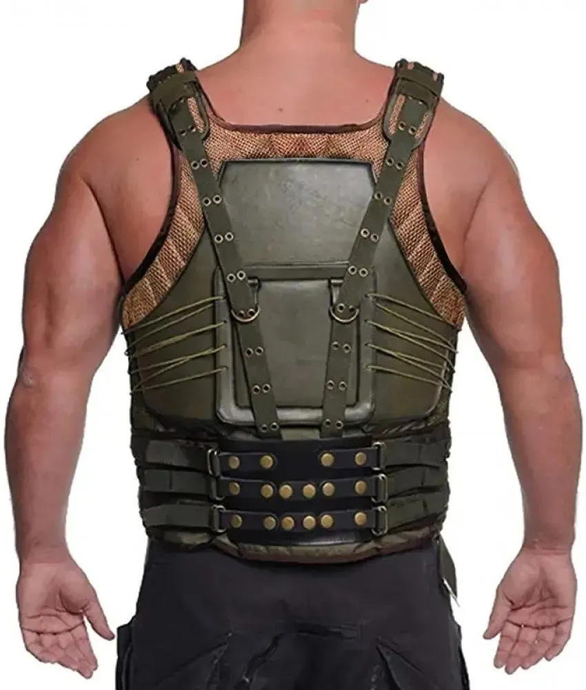 Batman Dark Knight Rises Cosplay Military Bane Faux Leather Vest 