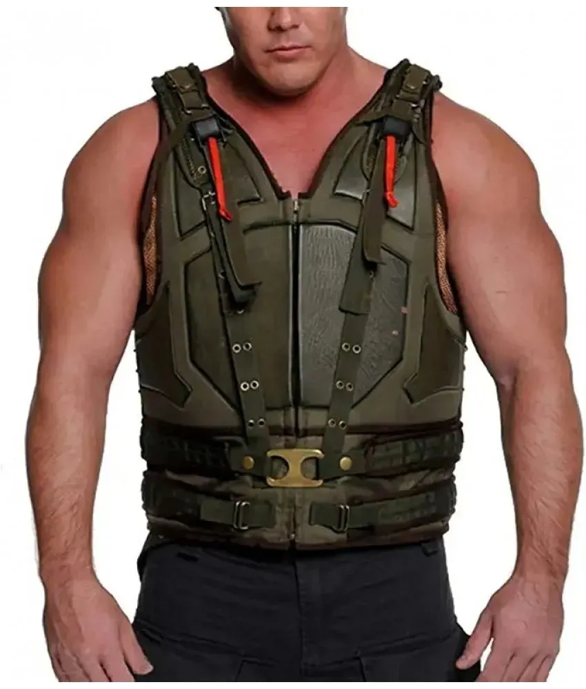 Batman Dark Knight Rises Cosplay Military Bane Faux Leather Vest 