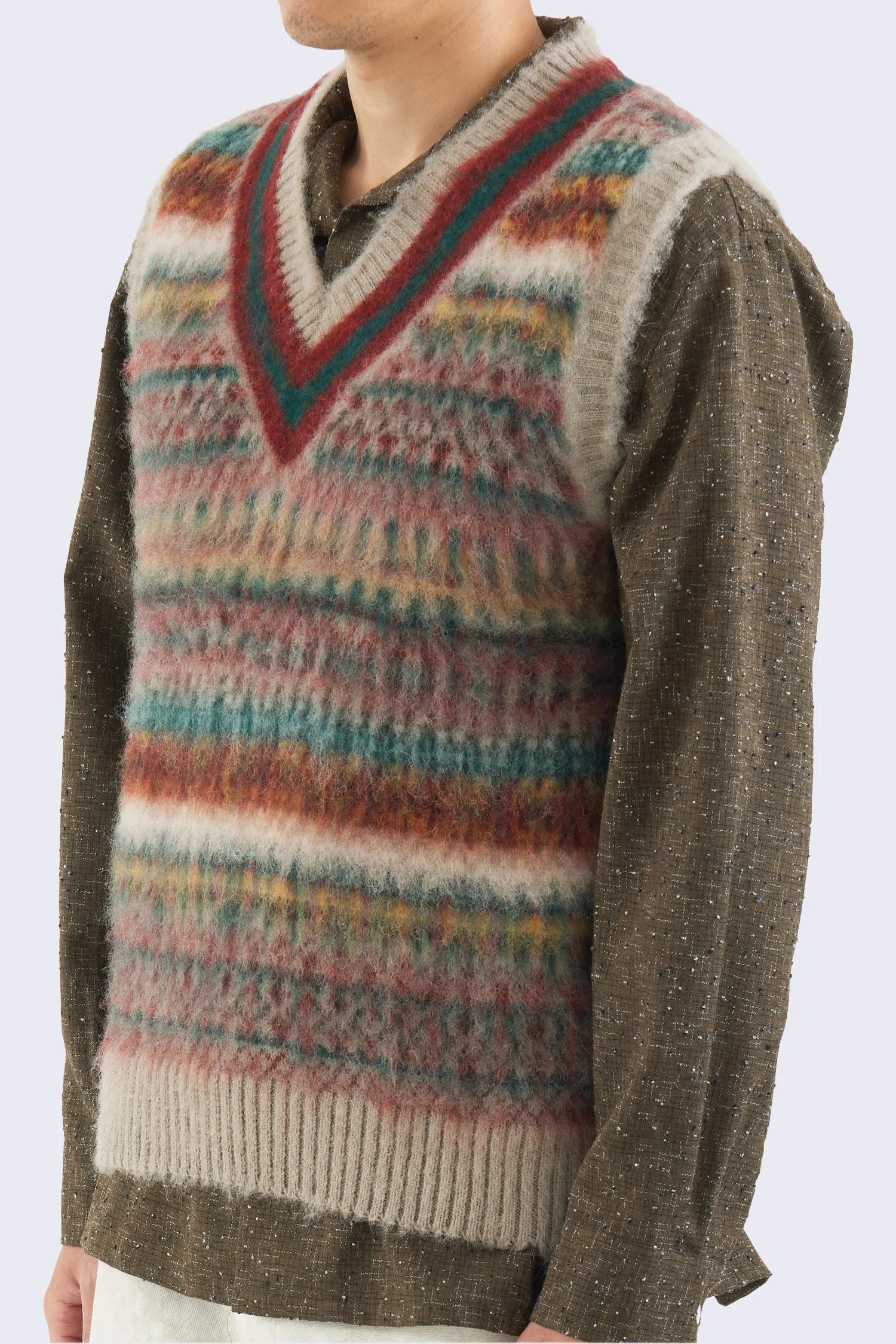 Beams+,× Gim® Cricket Fair Isle Vest British Wool 5G