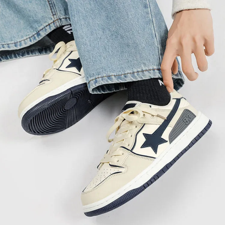 Beige & Navy Shooting Star Sneakers