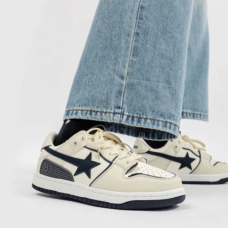 Beige & Navy Shooting Star Sneakers