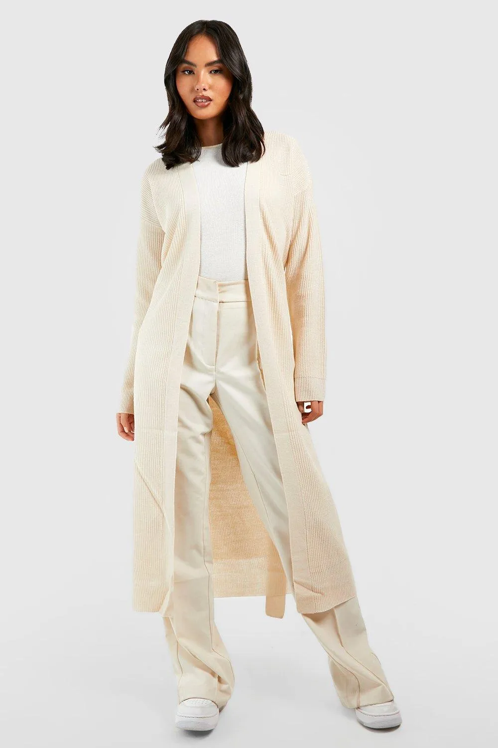 Belted Fisherman Edge To Edge Cardigan