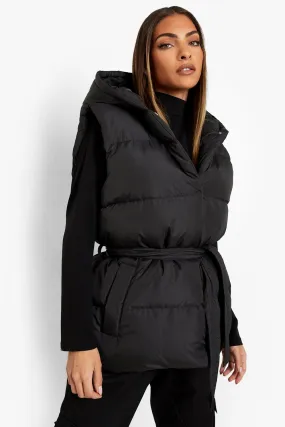 Belted Puffer Vest