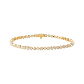 Bezel Tennis Bracelet | 2 Carat Diamonds | 14K Gold Plated