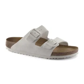 Birkenstock Arizona Soft Footbed Antique White Suede Sandals (Narrow)