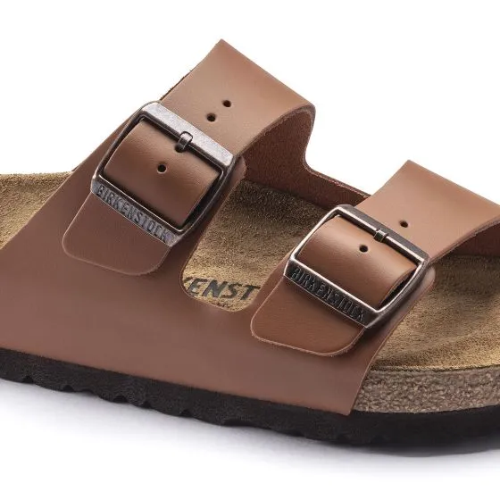 Birkenstock Unisex Arizona Ginger Brown, Natural Leather Sandals - Regular Fit