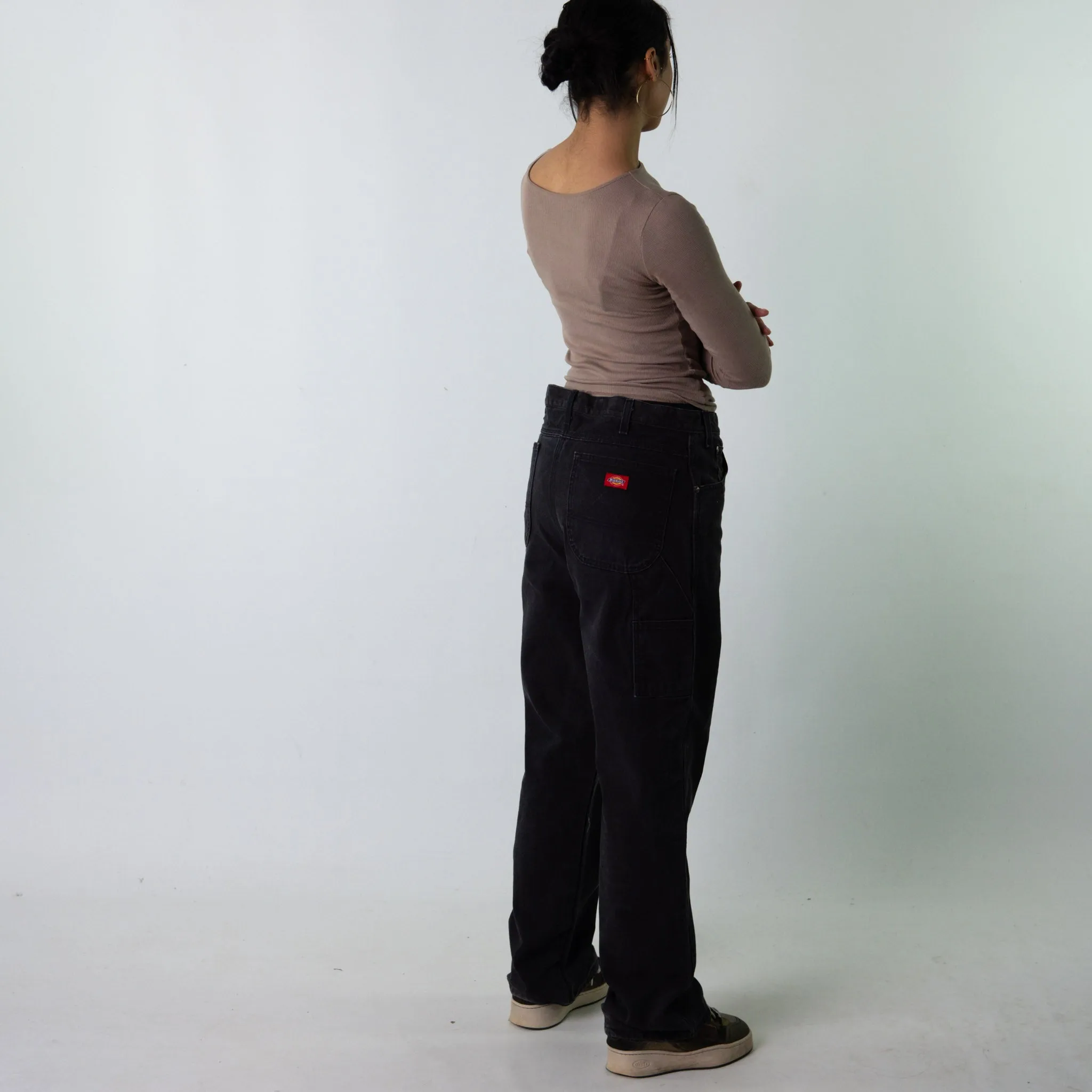 Black 90s Dickies  Cargo Skater Trousers Pants Jeans (34x32)