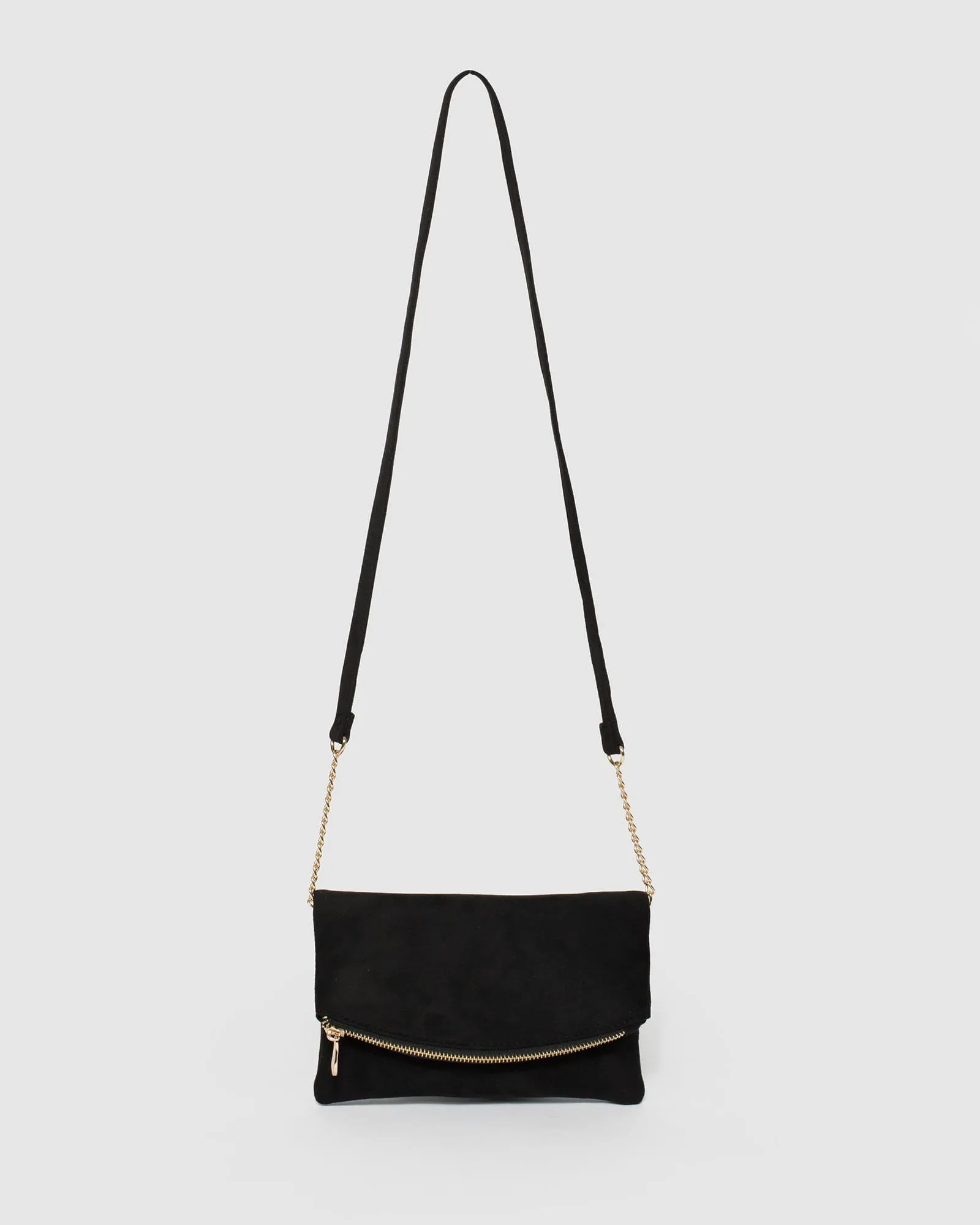 Black Gisela Fold Over Clutch Bag