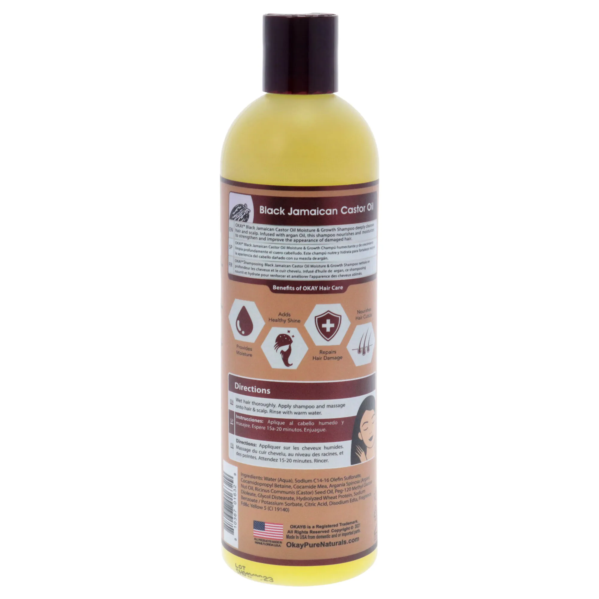 Black Jamaican Castor Oil Shampoo by Okay for Unisex - 12 oz Shampoo