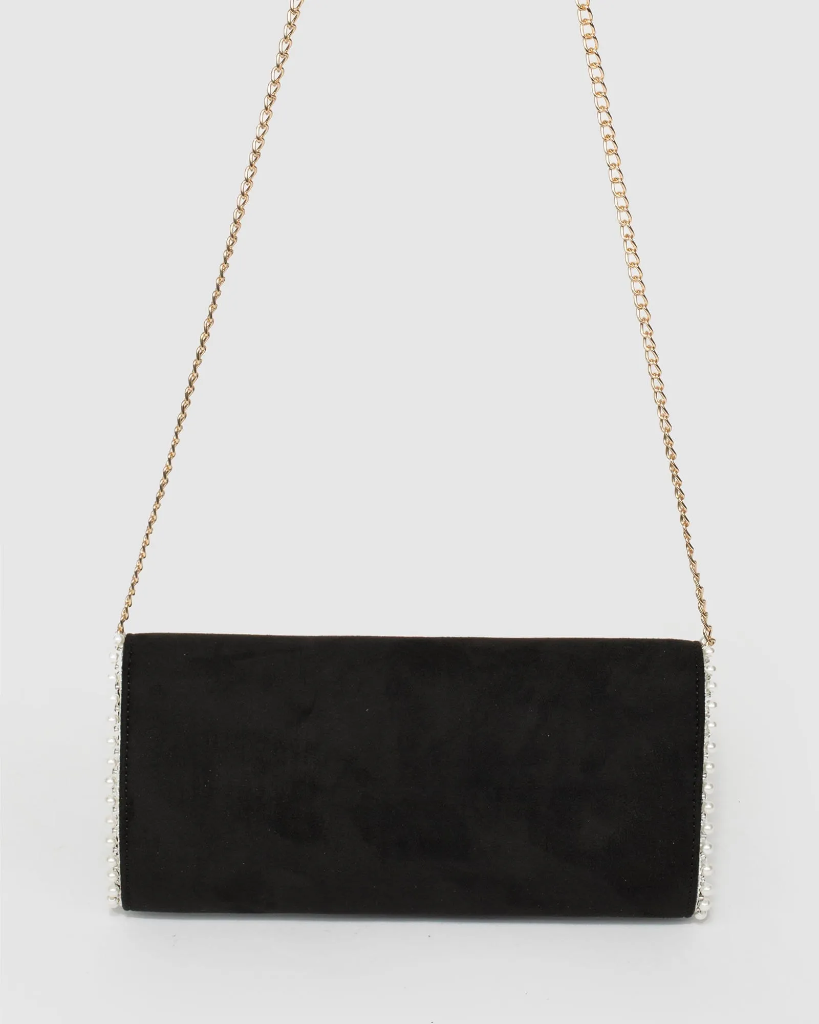 Black Oriana Pearl Clutch Bag