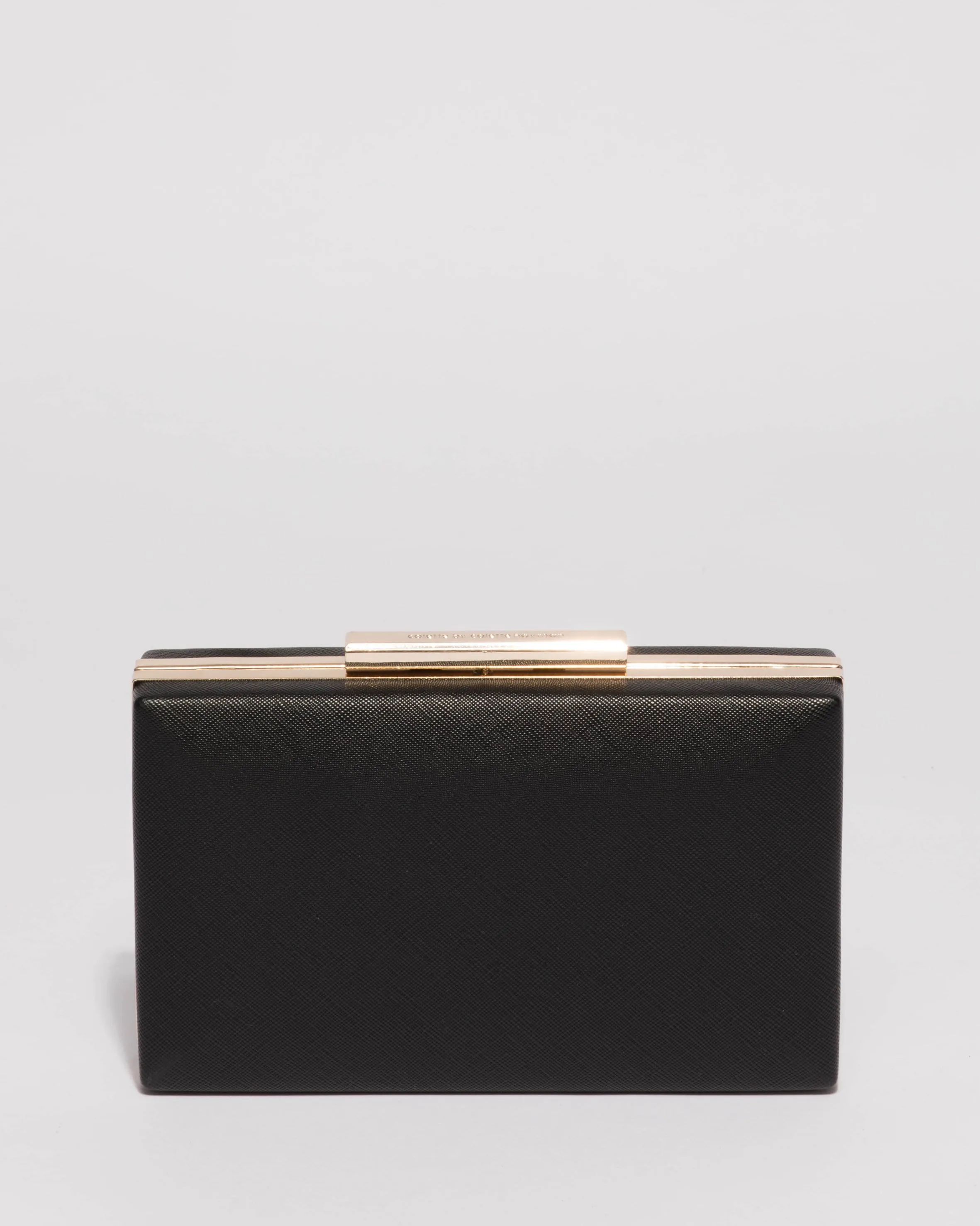 Black Saffiano Jaimi Clutch Bag With Gold Hardware