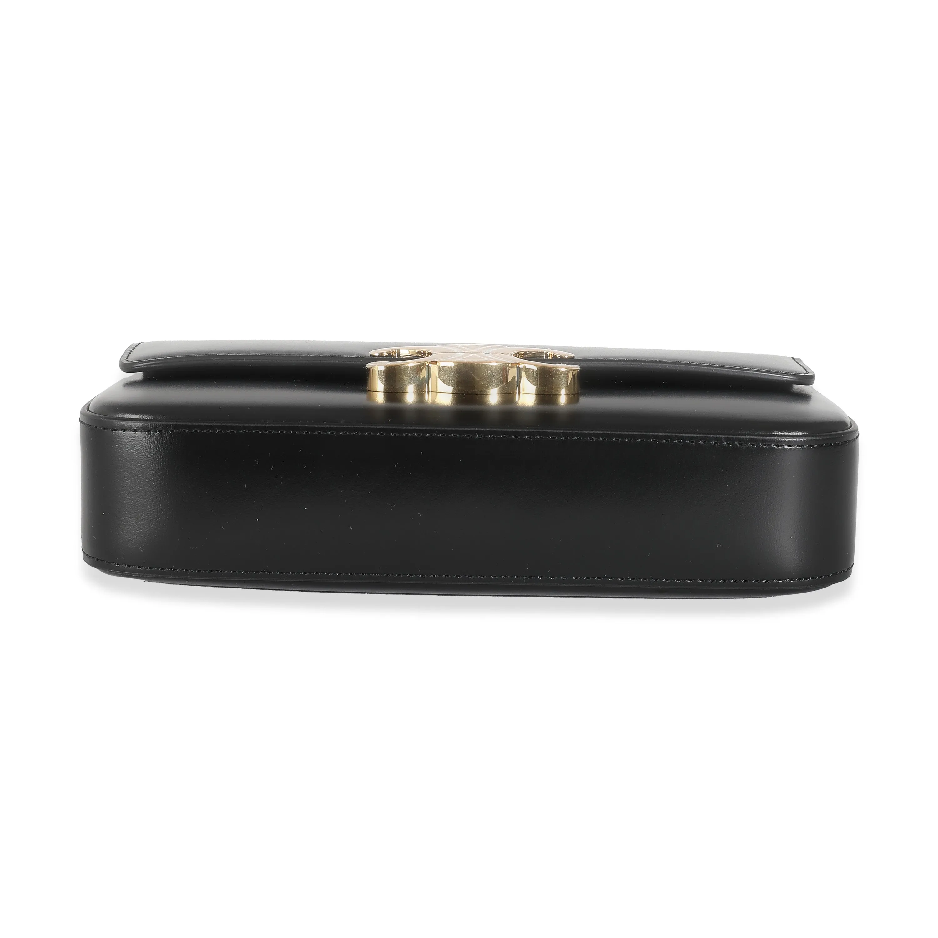 Black Shiny Calfskin Triomphe Shoulder Bag