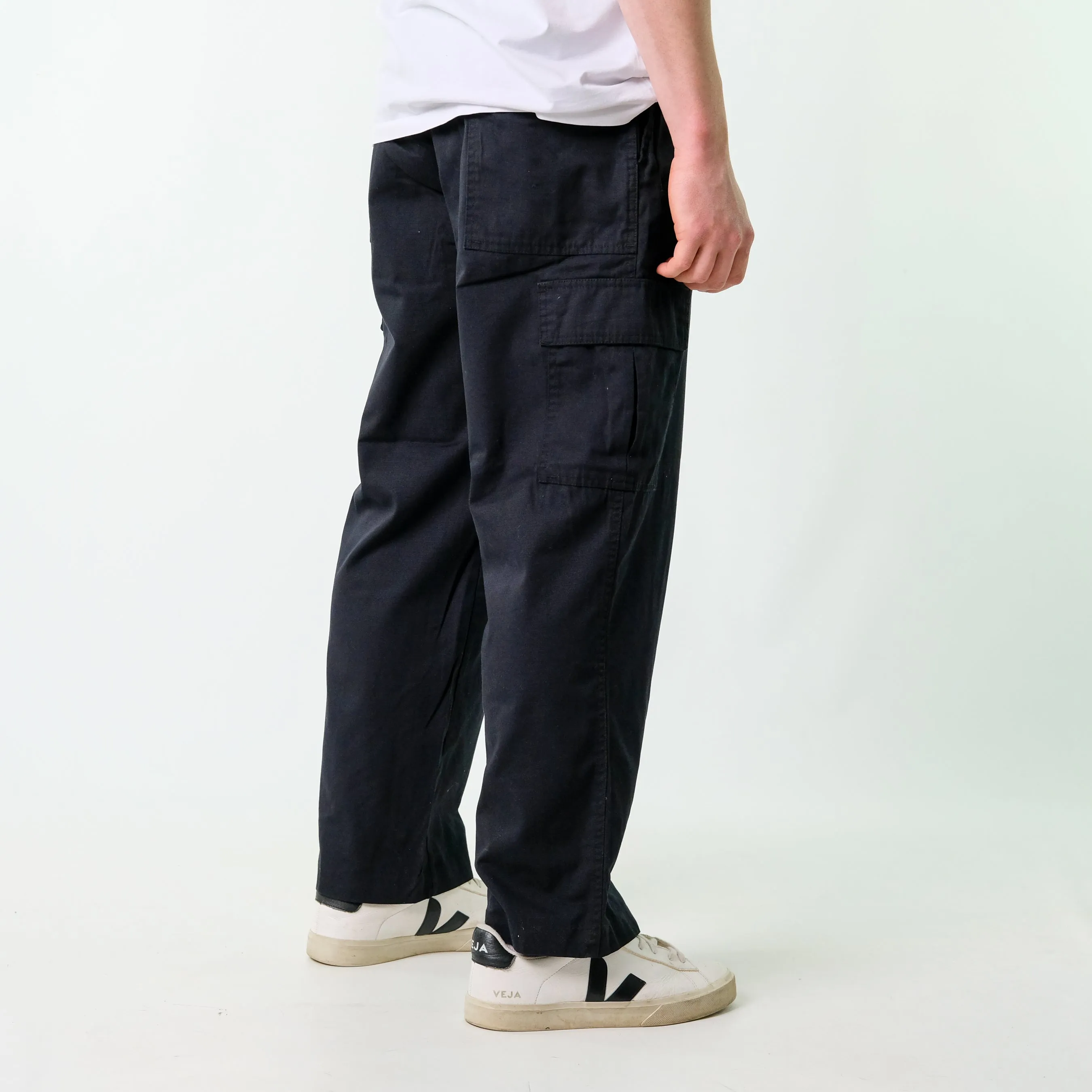 Black y2ks Wearguard Woven Cargo Pants Baggy Pants (32x30)