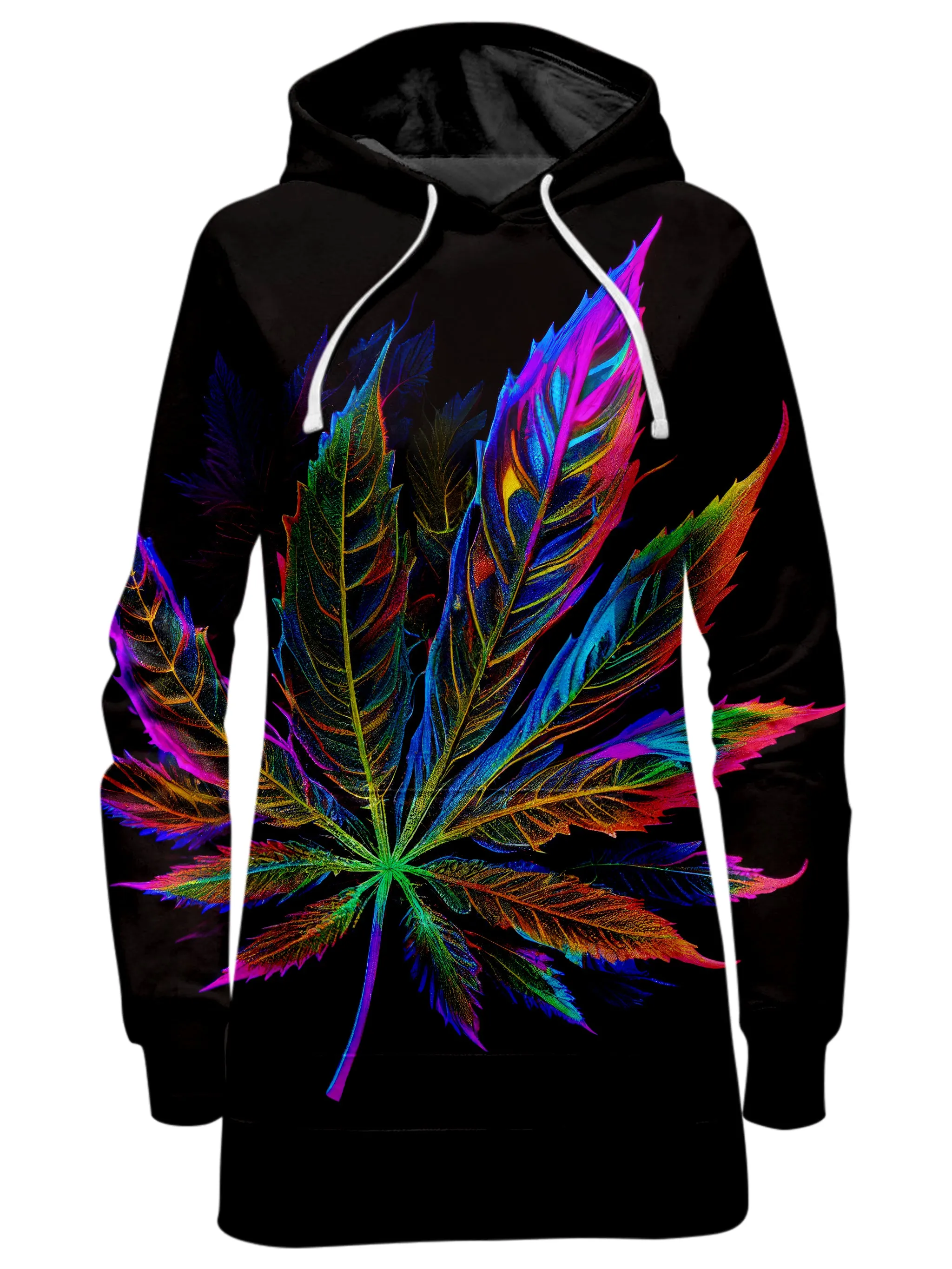 Blacklight Weed Hoodie Dress and Leggings Combo