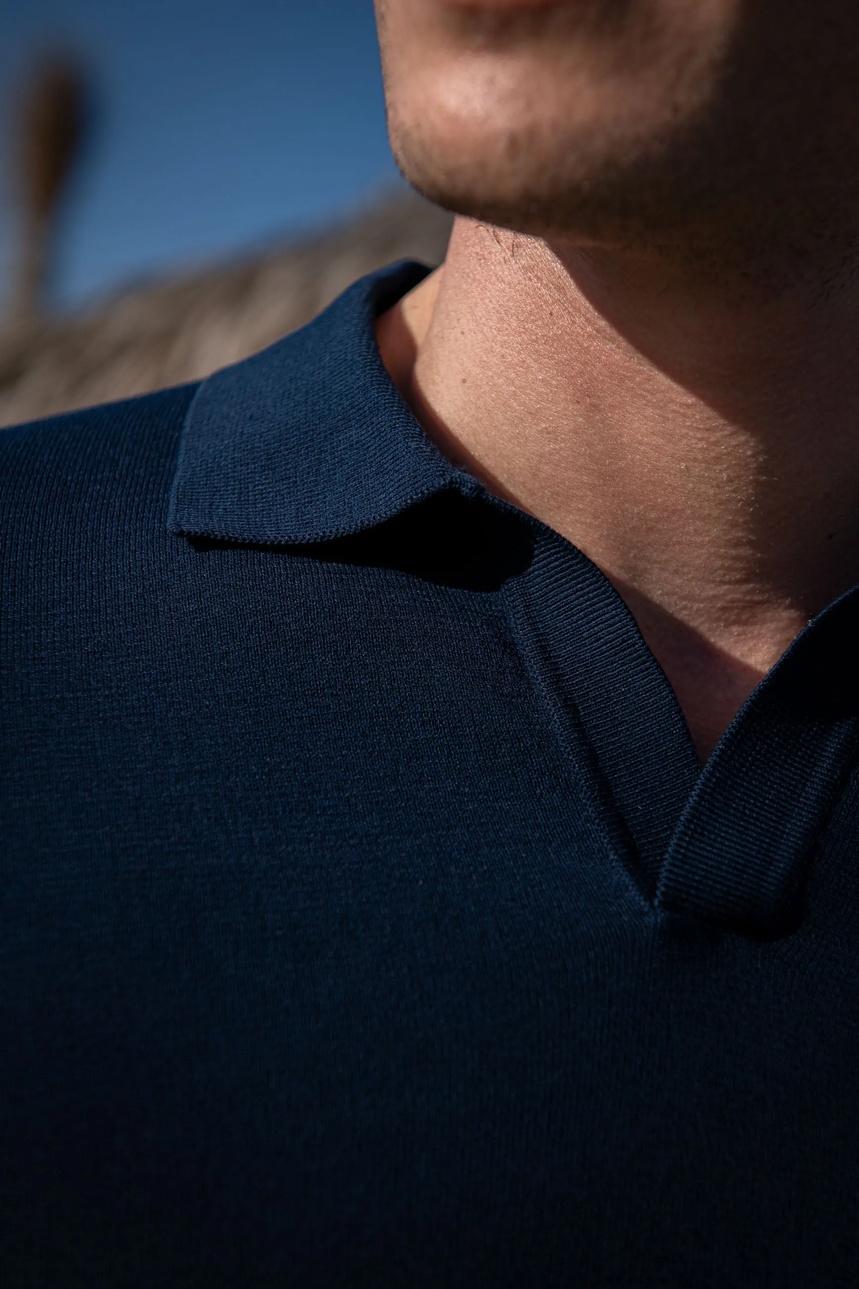 Blue cotton polo - Made in Italy