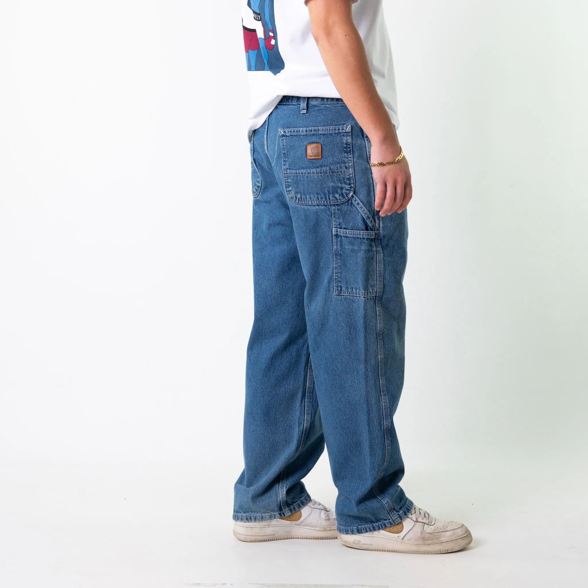 Blue Denim 90s Carhartt  Cargo Skater Trousers Pants Jeans (36x30)