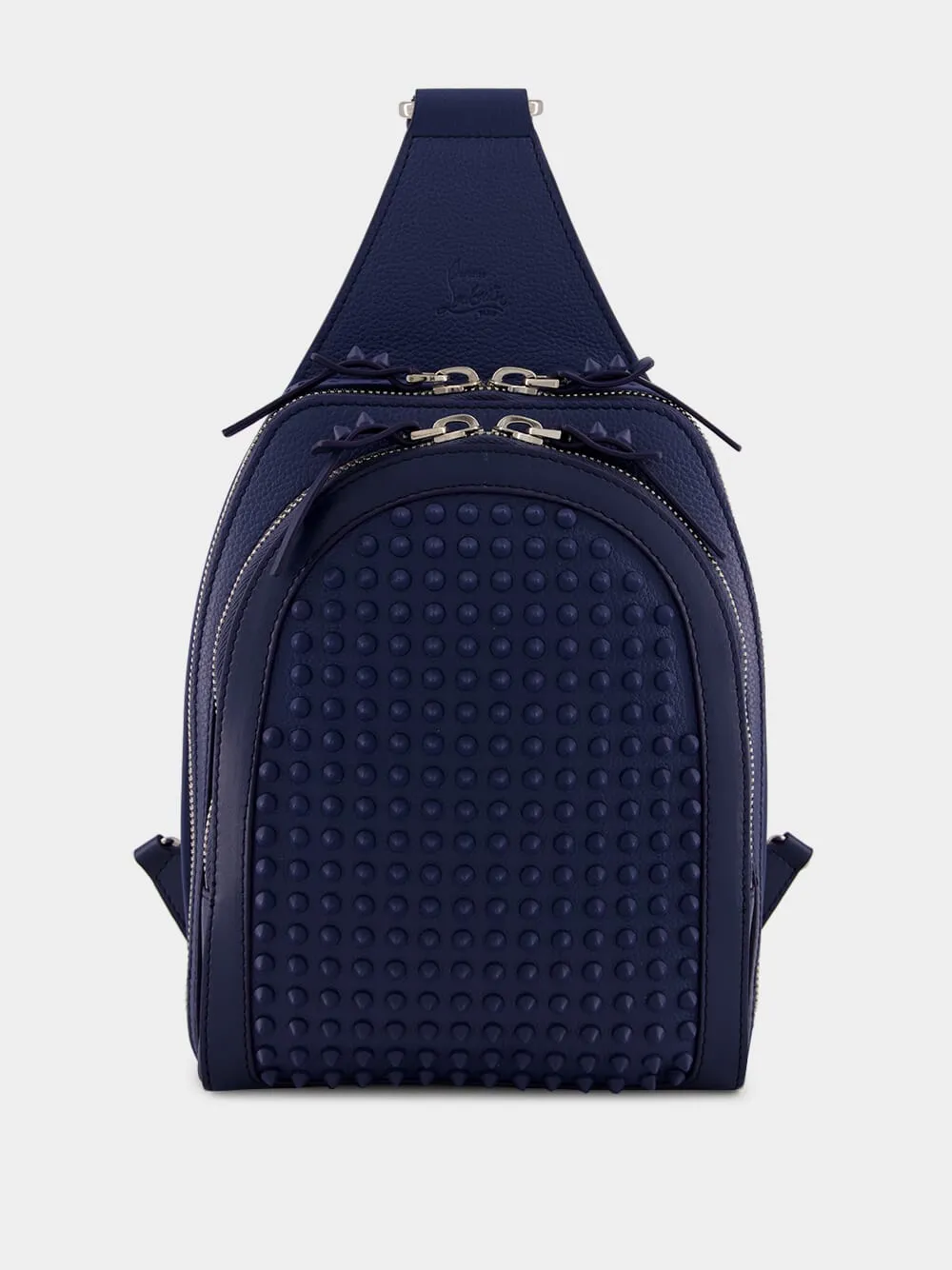 Blue Denim Loubifunk Backpack with Spikes