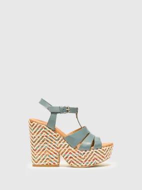 Blue Platform Sandals