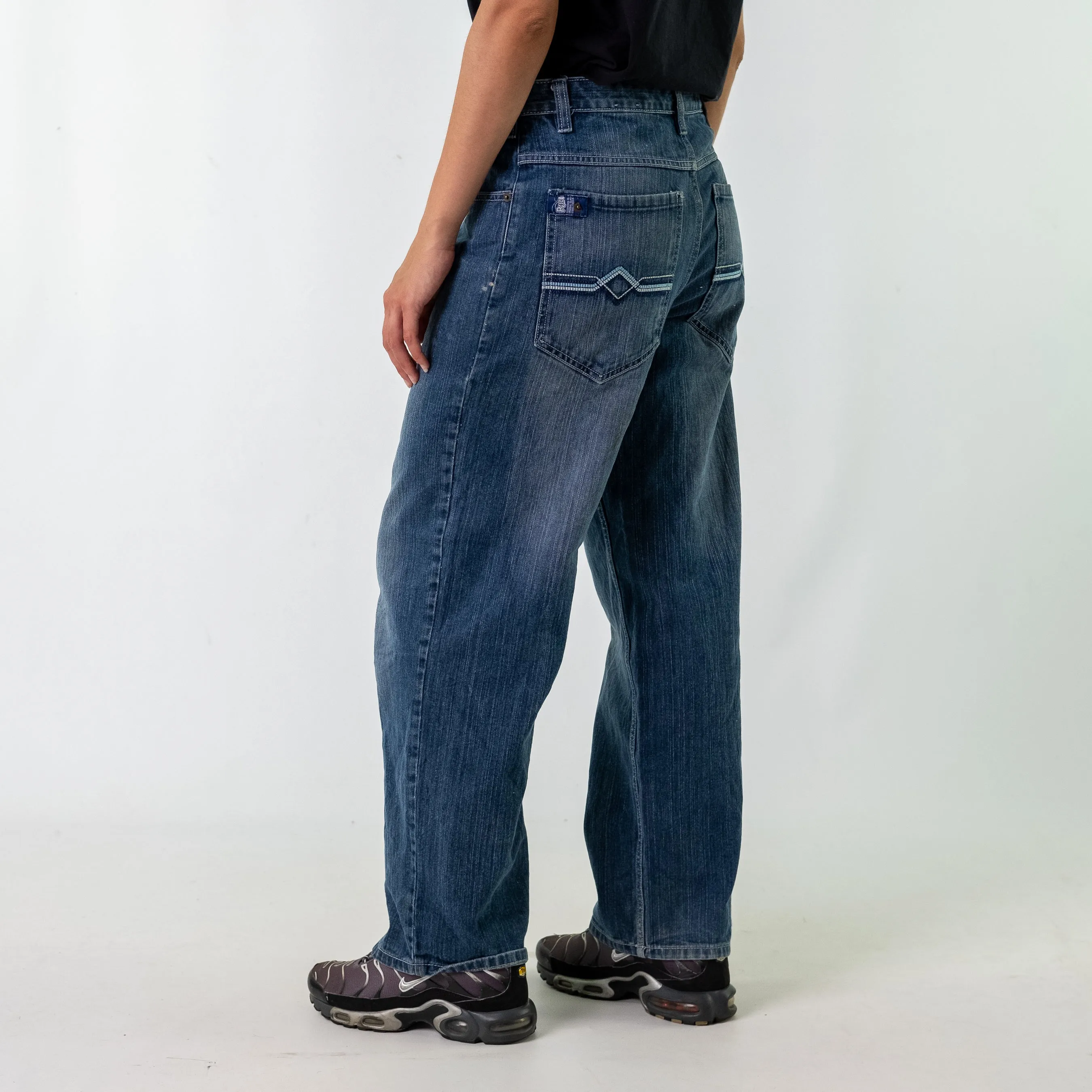 Blue y2ks Paco Denim Hip Hop Jeans Baggy Pants (32x30)