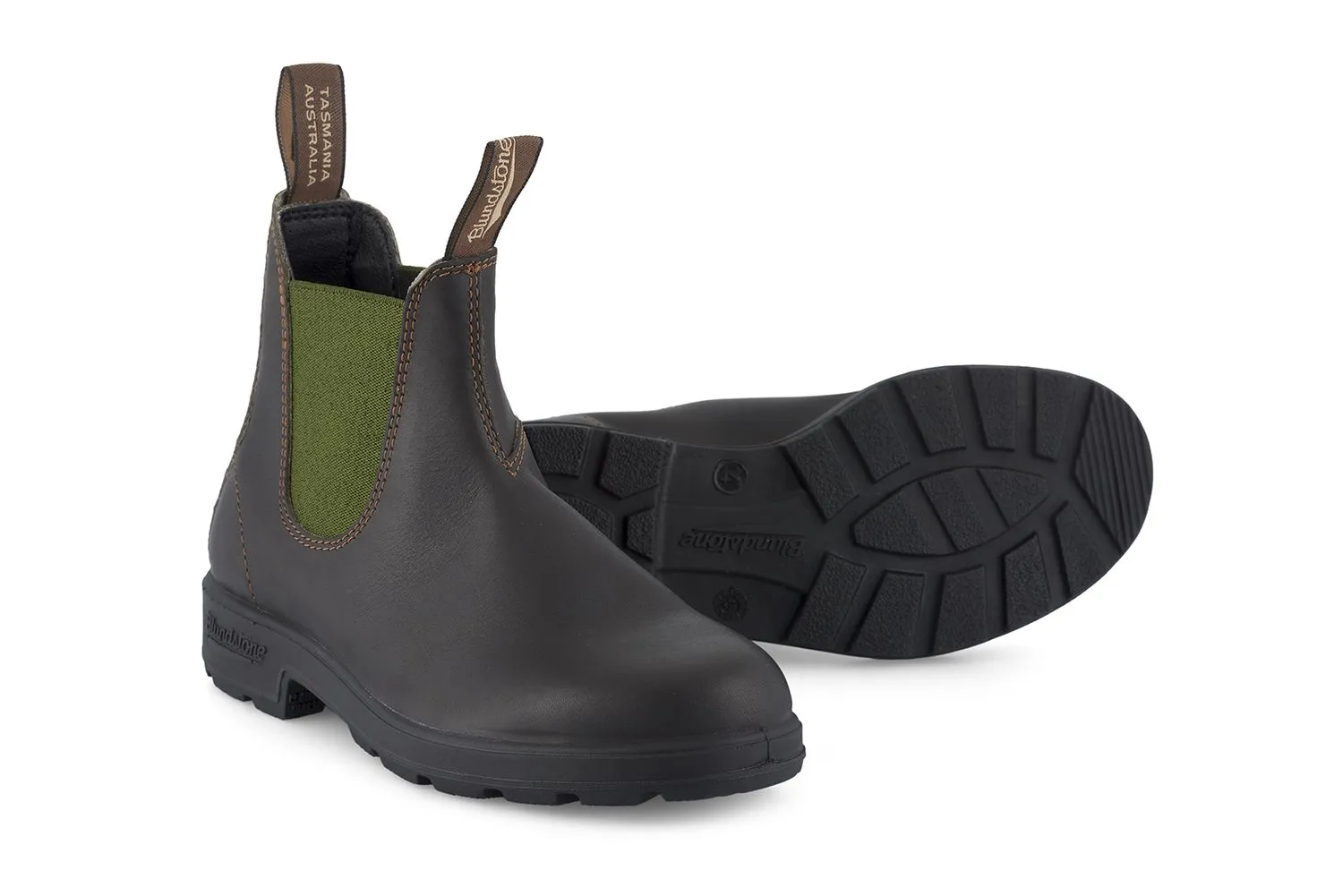 Blundstone - 519 Stout Brown & Olive Leather Chelsea Boots
