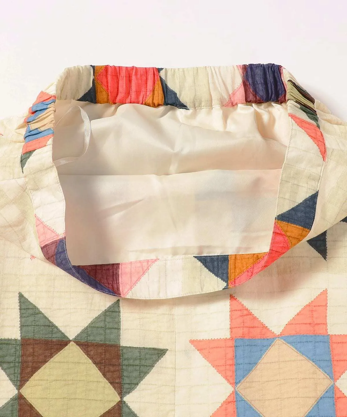 Boy Quilt Print Long Skirt - Ivory