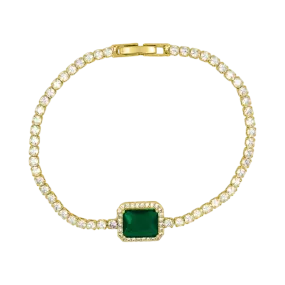 Bracelet Tennis Emerald 14K plaqué or