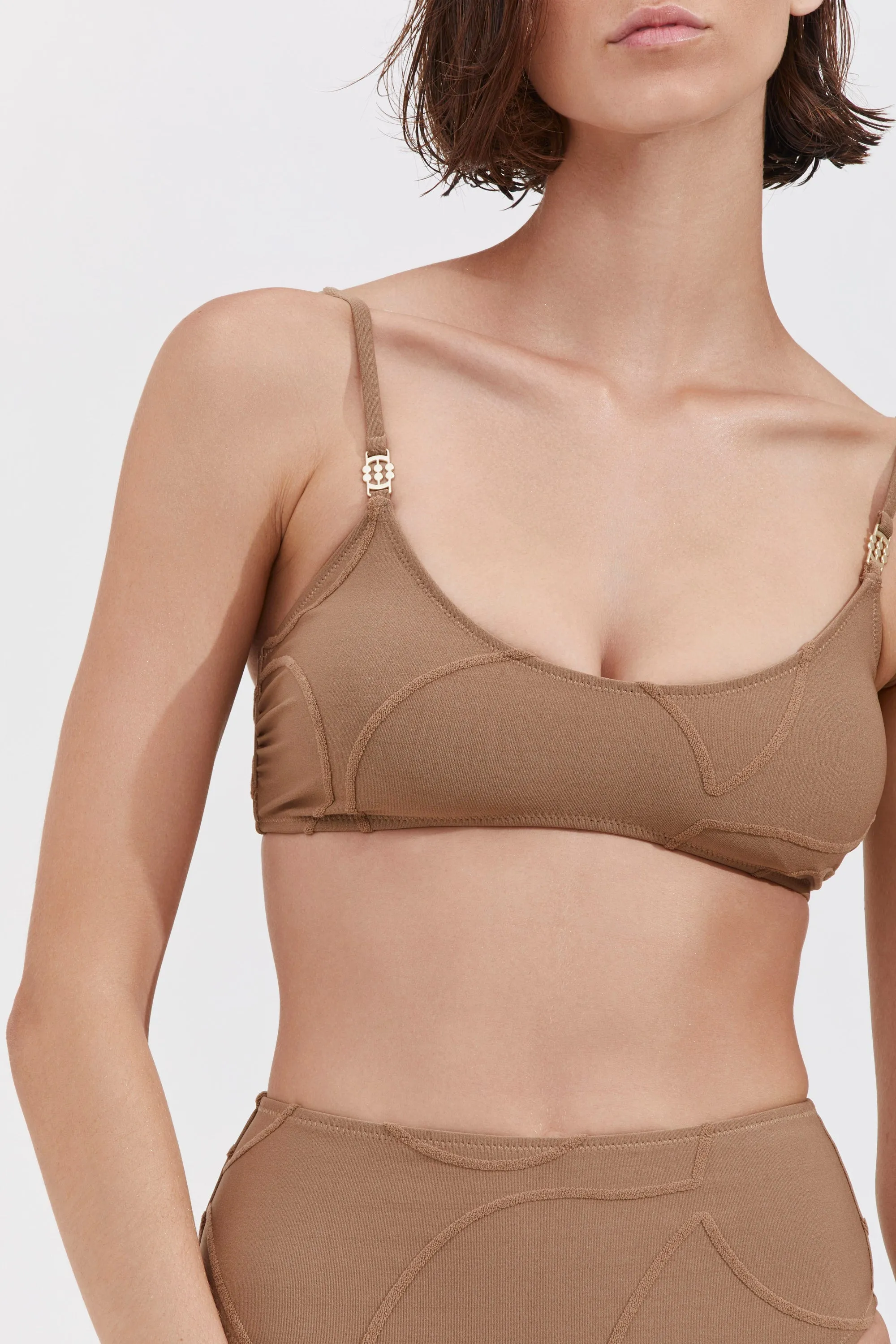 BRALETTE BIKINI TOP IN CAMEL