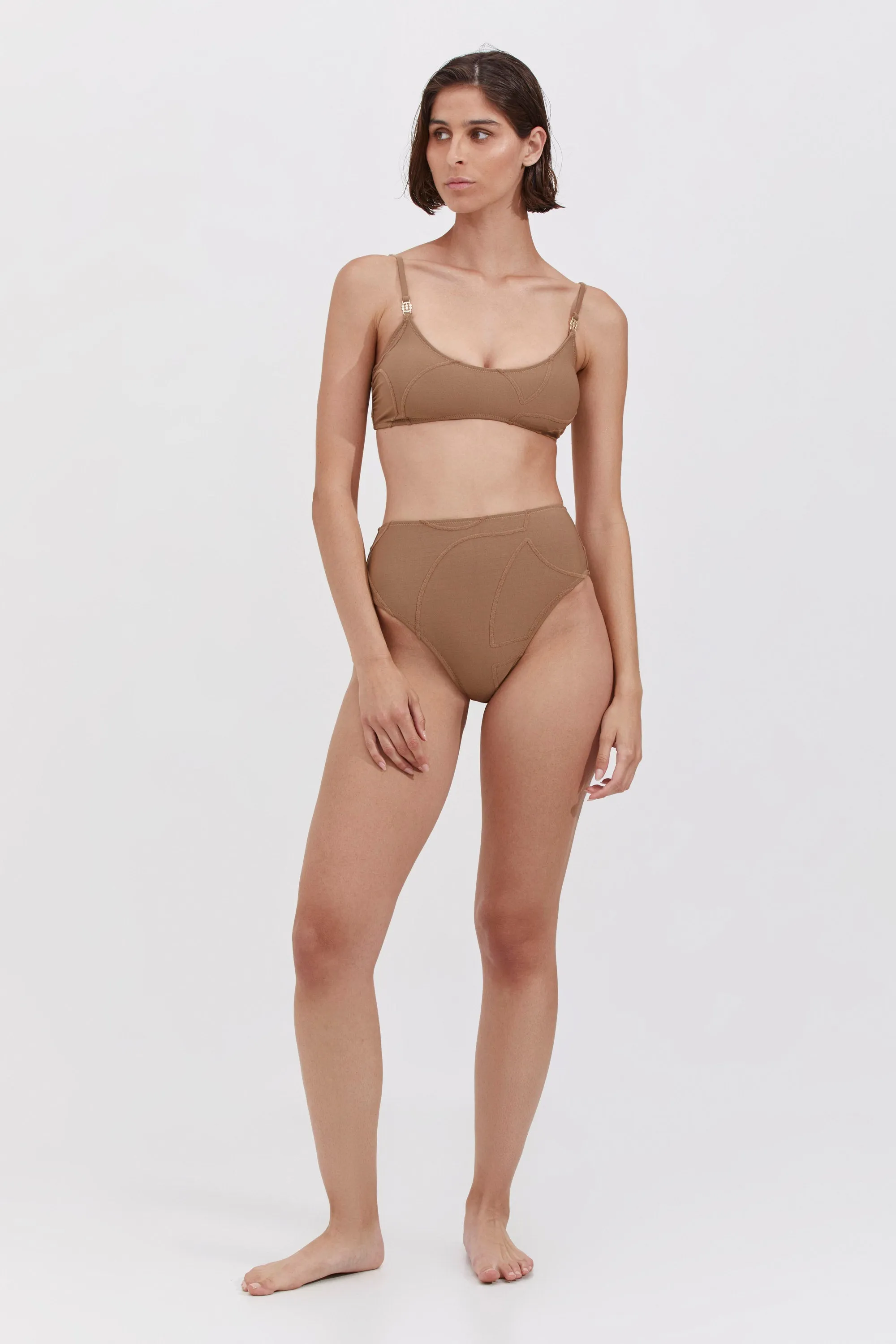 BRALETTE BIKINI TOP IN CAMEL