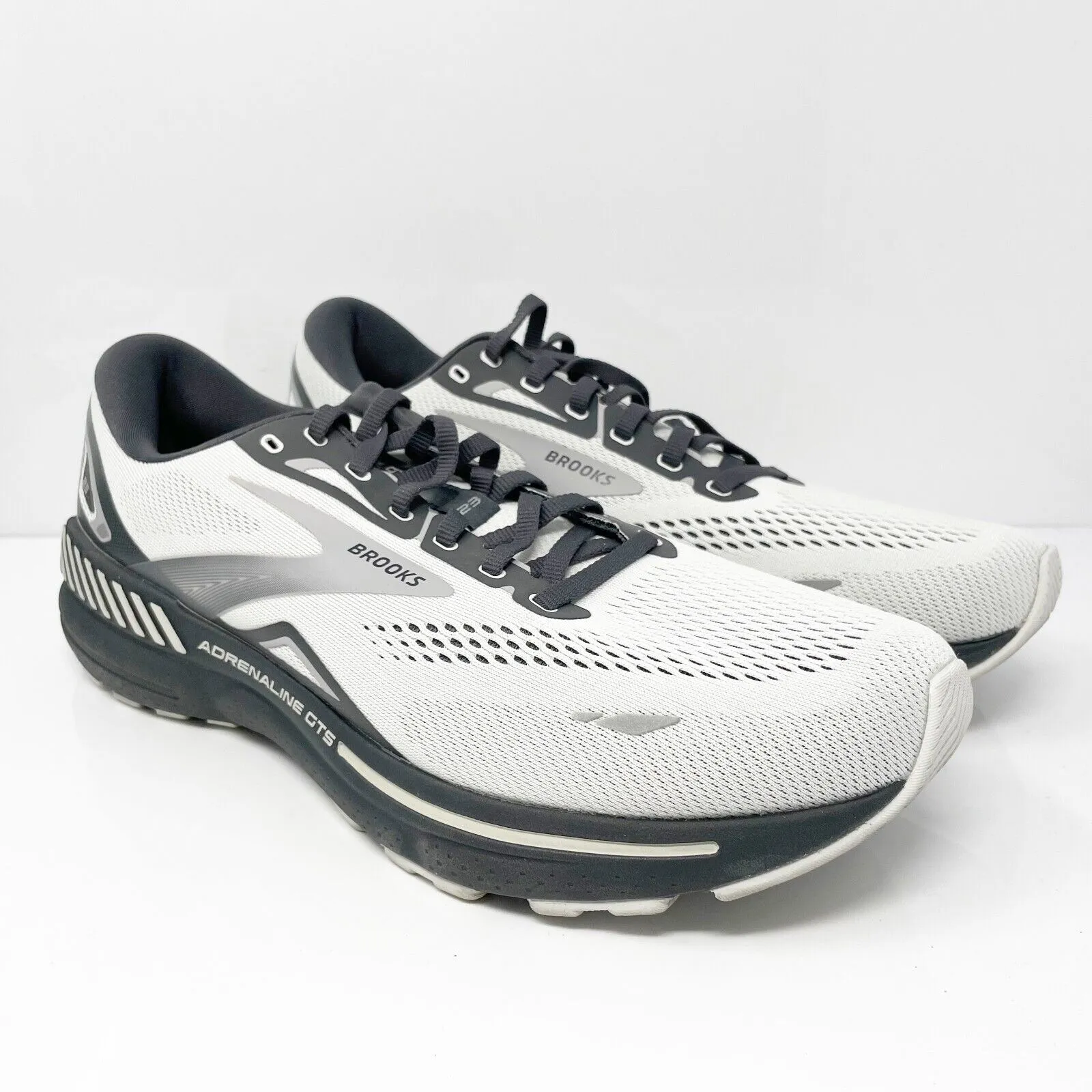 Brooks Mens Adrenaline GTS 23 1103911D065 White Running Shoes Sneakers Size 12 D