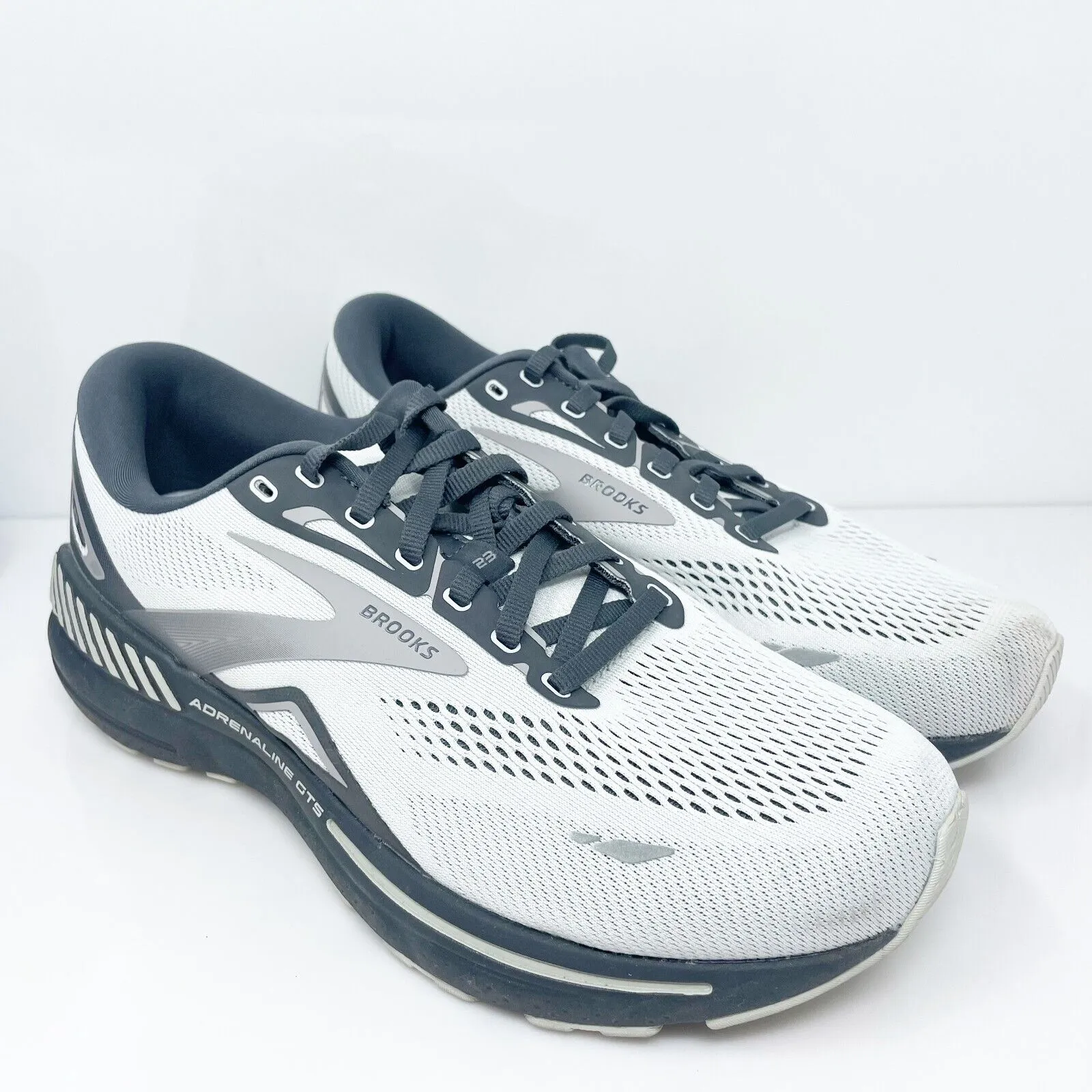Brooks Mens Adrenaline GTS 23 1103914E065 White Running Shoes Sneakers Sz 10 4E