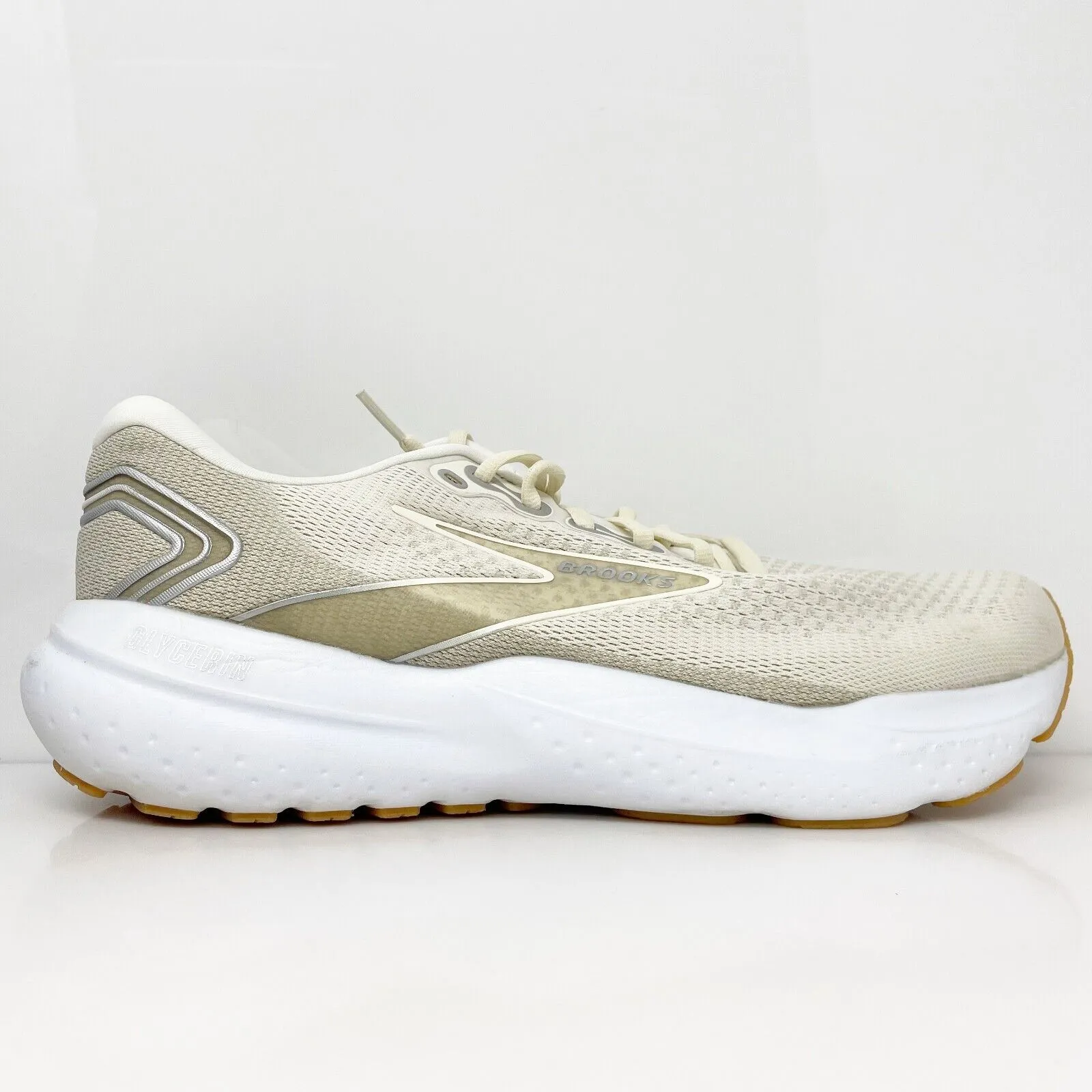 Brooks Mens Glycerin 21 1104191D293 Beige Running Shoes Sneakers Size 12.5 D