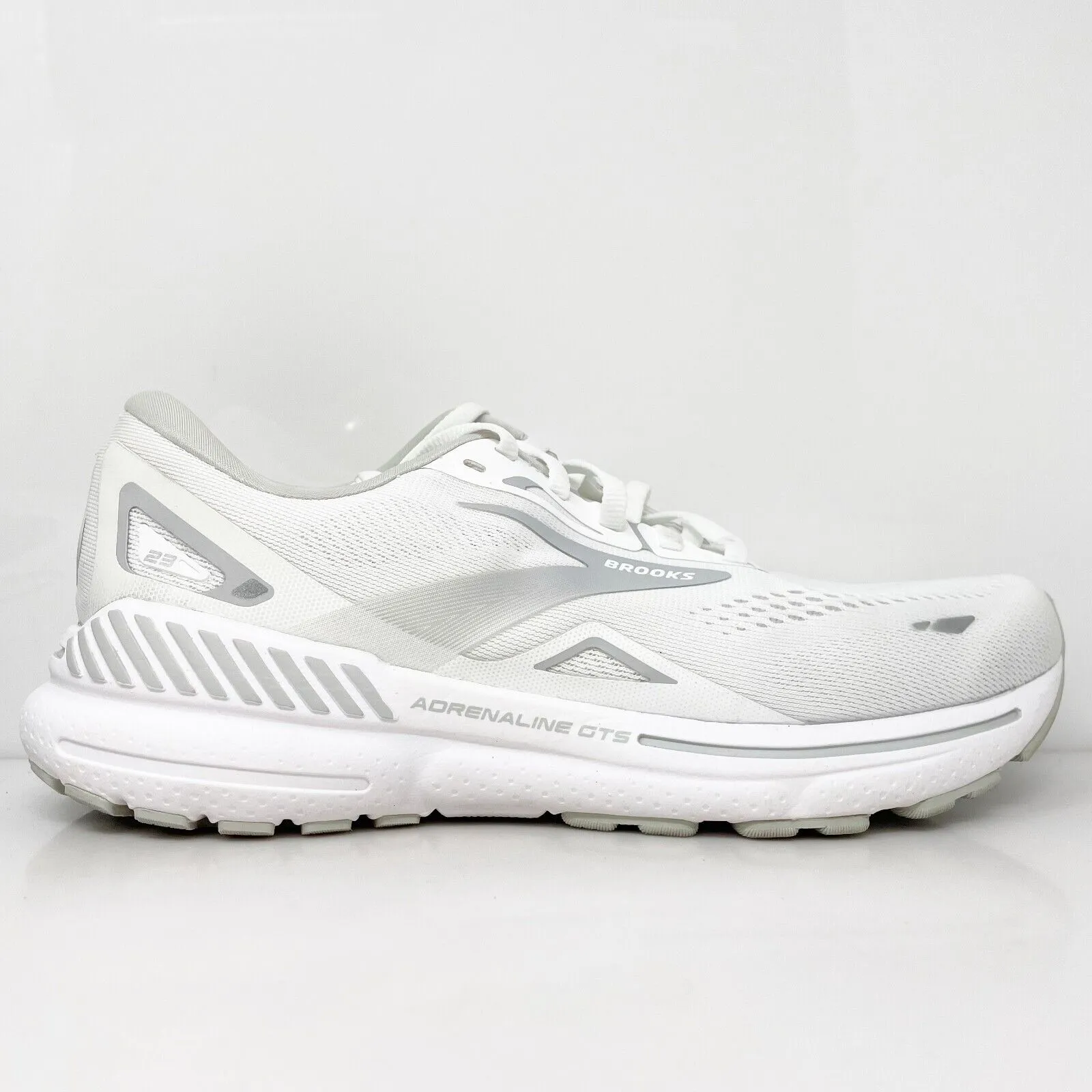 Brooks Womens Adrenaline GTS 23 1203811D104 White Running Shoes Sneakers 8.5 D