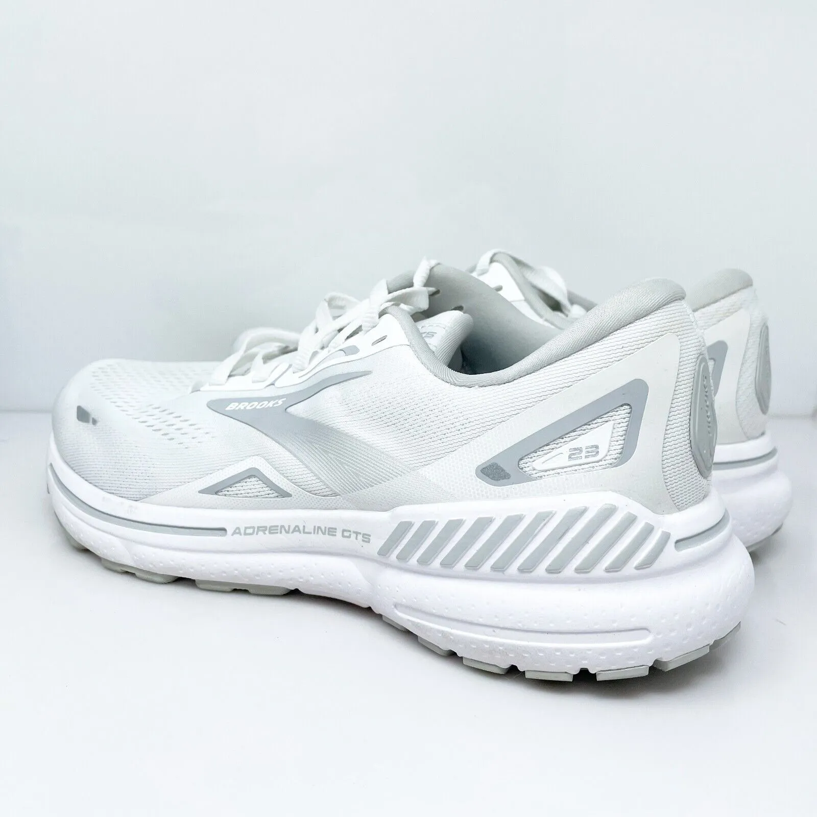 Brooks Womens Adrenaline GTS 23 1203811D104 White Running Shoes Sneakers 8.5 D