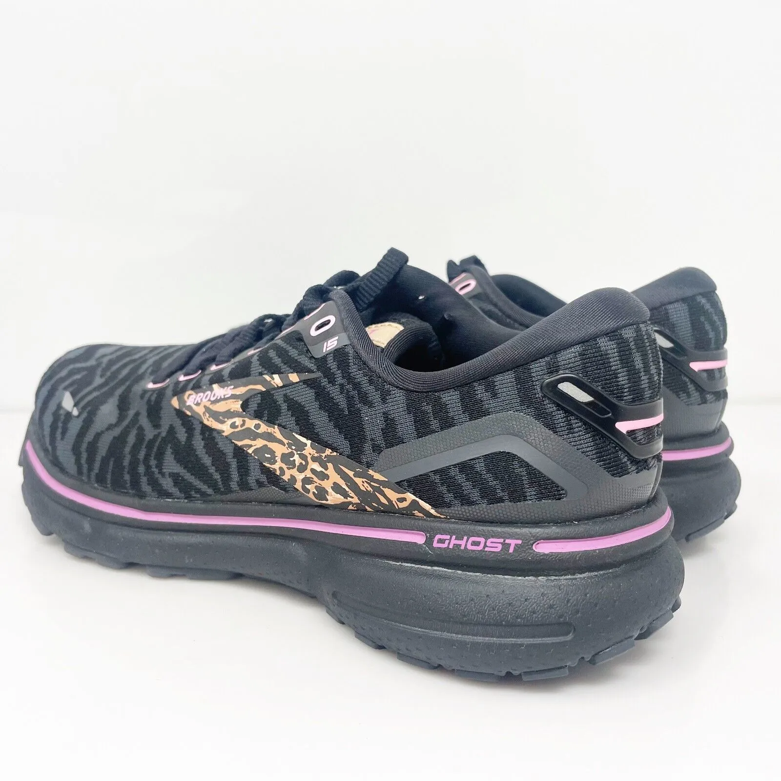 Brooks Womens Ghost 15 1203801B086 Black Running Shoes Sneakers Size 5 B