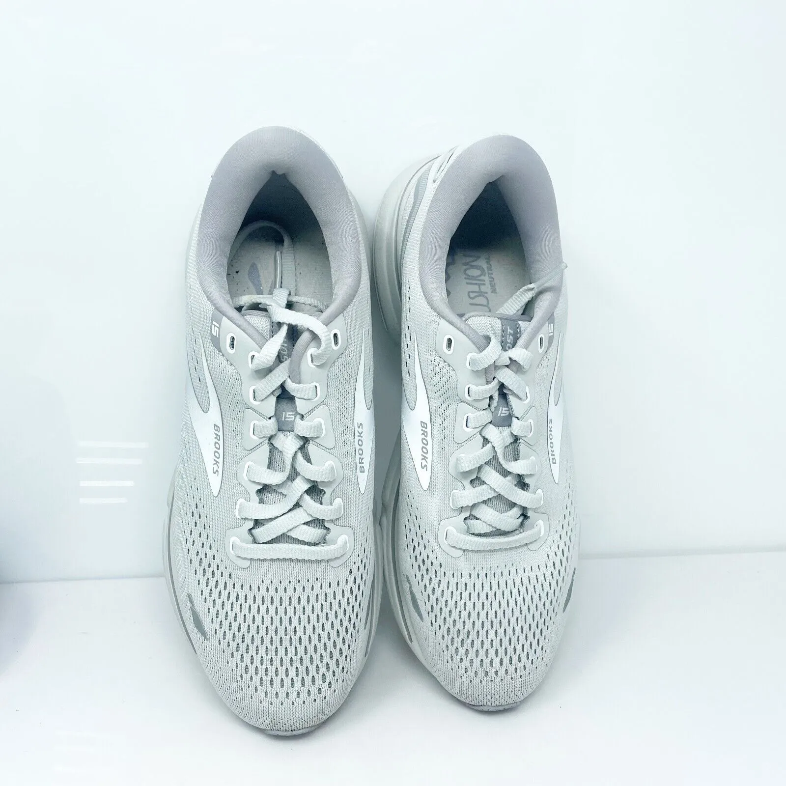 Brooks Womens Ghost 15 1203801B112 Gray Running Shoes Sneakers Size 9 B