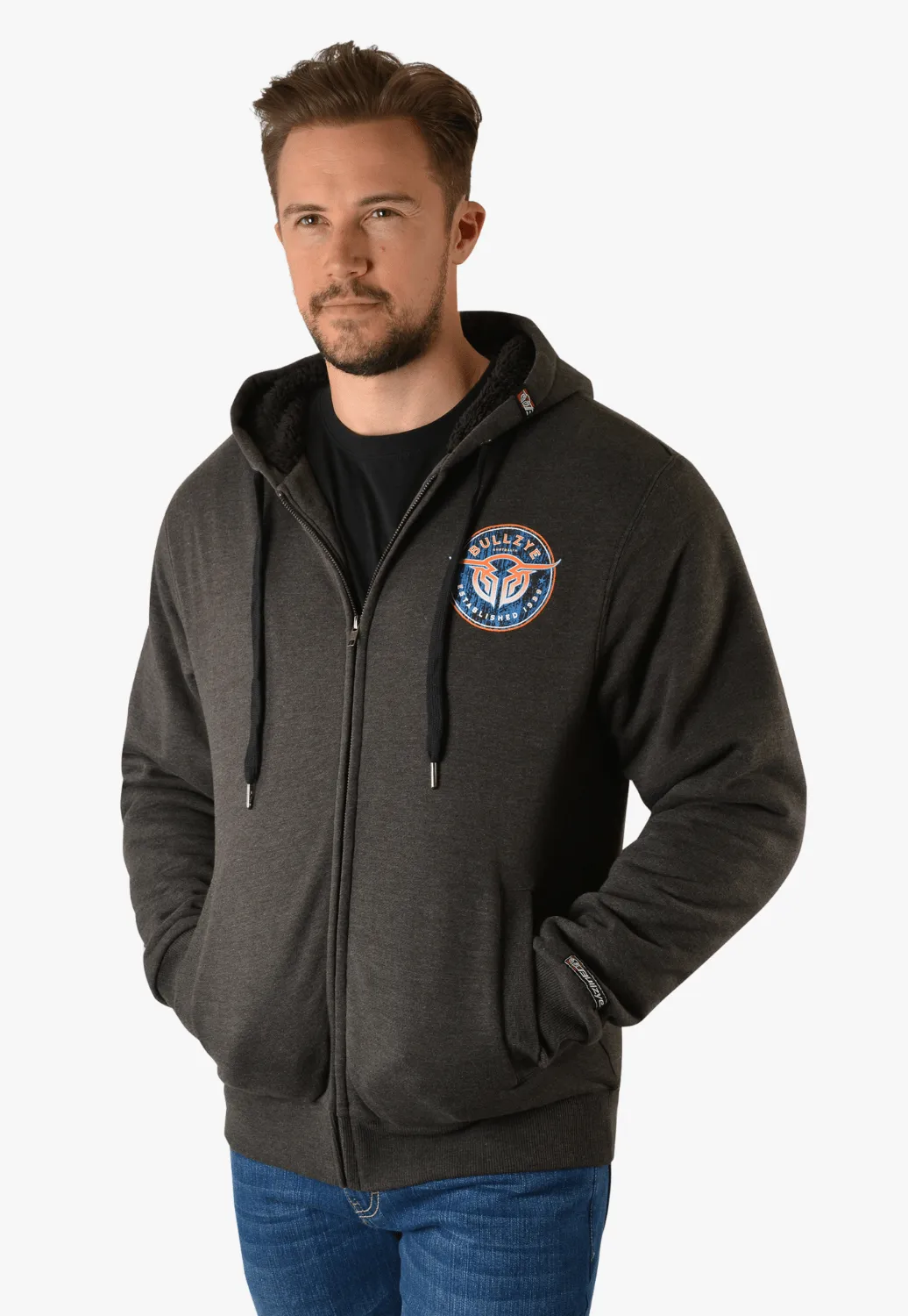 Bullzye Mens Compilation Zip Up Hoodie