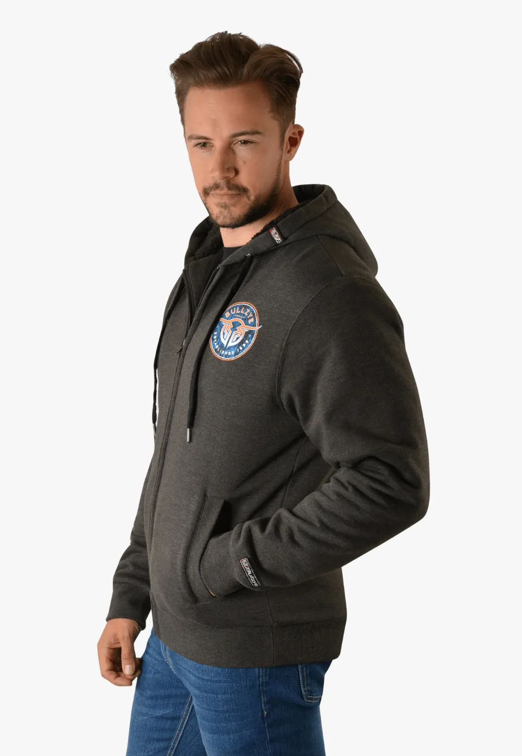 Bullzye Mens Compilation Zip Up Hoodie