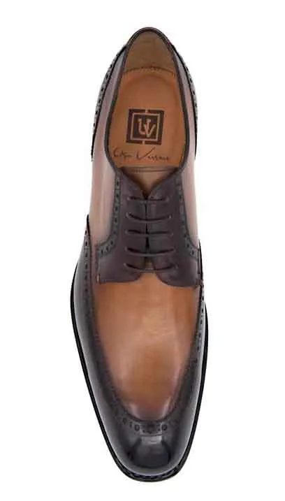 Burnished Calfskin Colin Lace-Up Oxford Brown/Camel