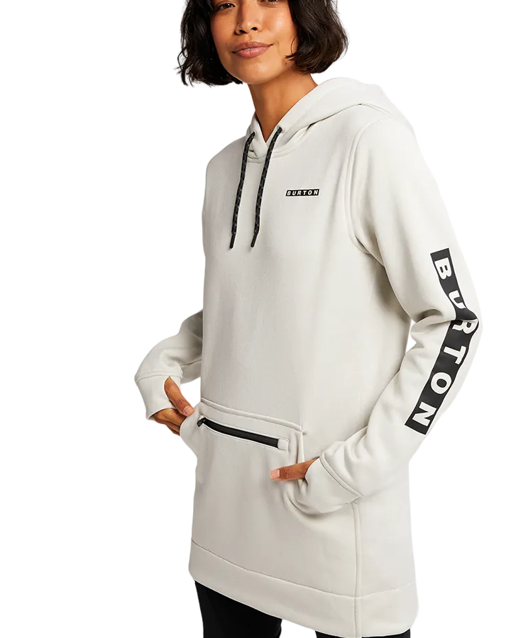 Burton Women's Oak Long Pullover Hoodie - Stout White Heather