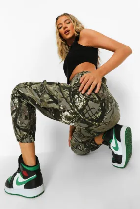 Camo Tree Print Cargo Pants