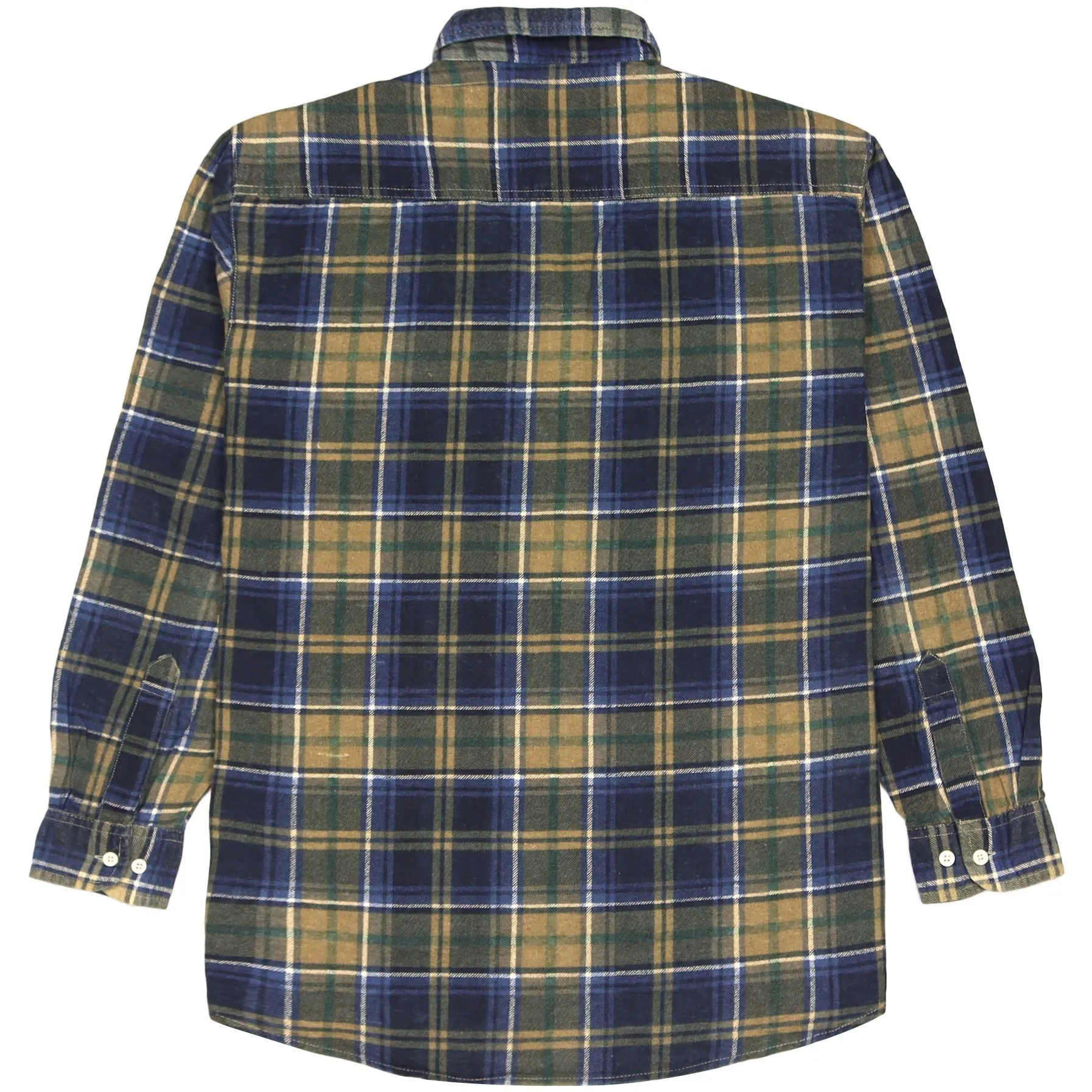 Canada Forest Checkered Flannel Shirt Navy Green Beige
