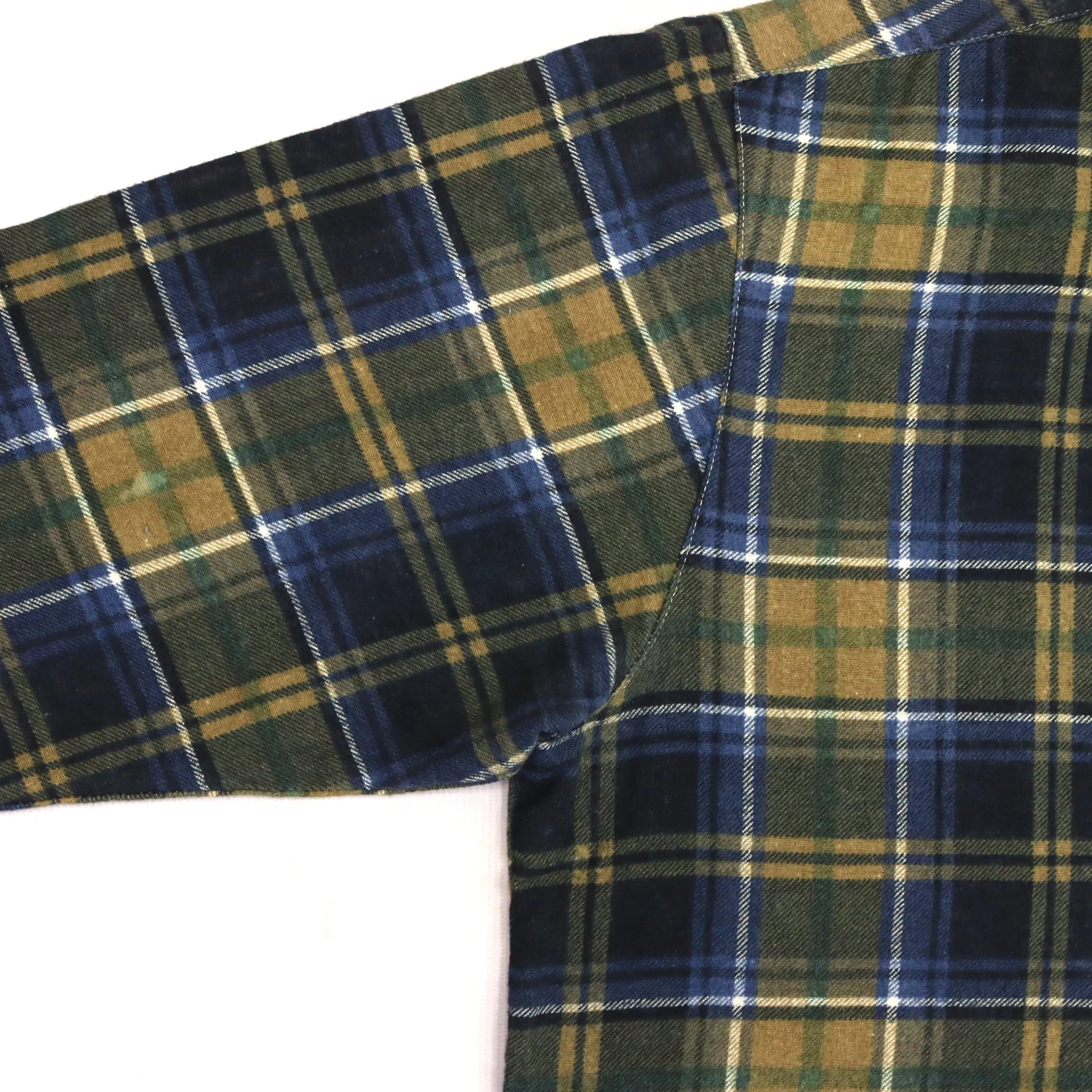 Canada Forest Checkered Flannel Shirt Navy Green Beige