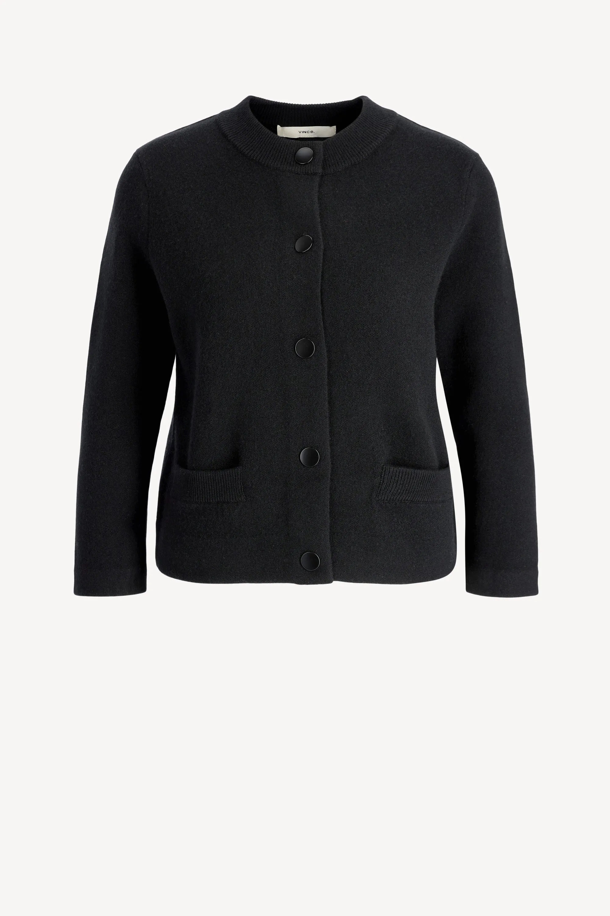 Cardigan Shrunken Snap in Schwarz