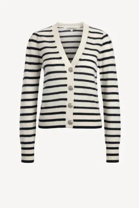 Cardigan Solene in Ivory/Navy