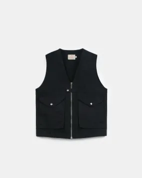 Cargo Vest - Black Denim