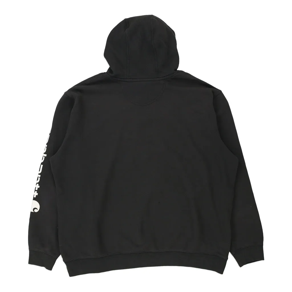 Carhartt Spellout Hoodie - 2XL Black Cotton Blend