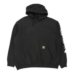 Carhartt Spellout Hoodie - 2XL Black Cotton Blend